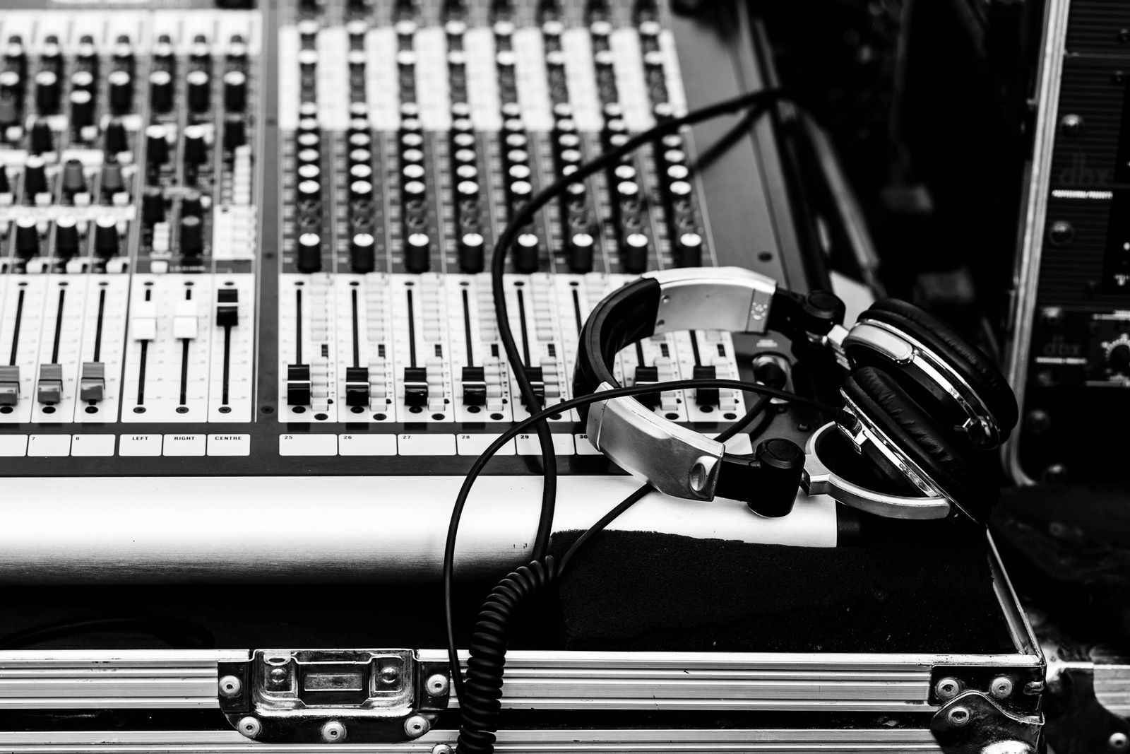 DJ equipment ready for a flight case