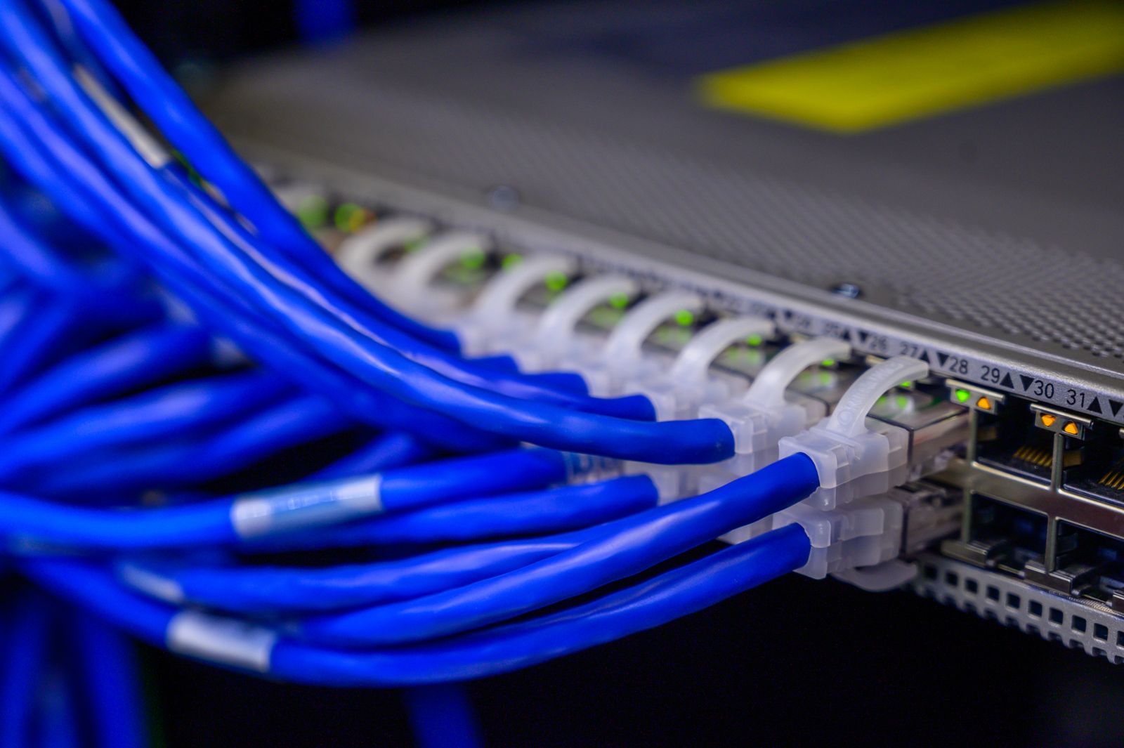 Networking switch with ethernet cables